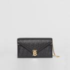 Burberry Burberry Small Quilted Monogram Tb Envelope Clutch, Black