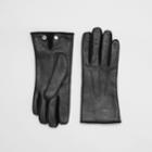 Burberry Burberry Embossed Logo Cashmere-lined Lambskin Gloves, Size: 8, Black