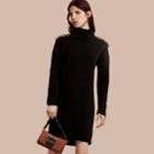 Burberry Burberry Chain Detail Wool Cashmere High-neck Dress, Black
