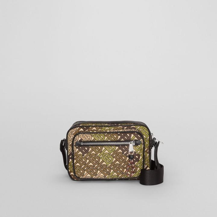Burberry Burberry Monogram Print And Leather Crossbody Bag, Green