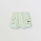 Burberry Burberry Childrens Logo Print Cotton Drawcord Shorts, Size: 14y, Green