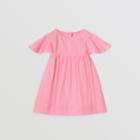 Burberry Burberry Childrens Ruffled Detail Crinkled Cotton Blend Dress, Size: 12m, Pink