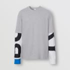 Burberry Burberry Logo Print Sleeve Cotton T-shirt, Size: M, Grey