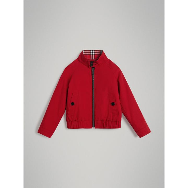 Burberry Burberry Reversible Check Cotton Harrington Jacket, Size: 10y, Red