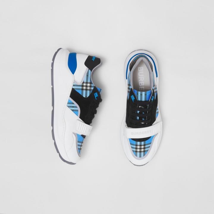 Burberry Burberry House Check, Leather And Suede Sneakers, Size: 42