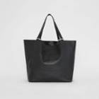 Burberry Burberry Large Embossed Crest Bonded Leather Tote, Black