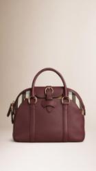 Burberry Medium Leather And House Check Bowling Bag