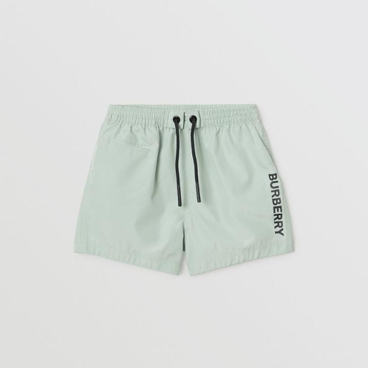 Burberry Burberry Childrens Logo Print Drawcord Swim Shorts, Size: 18m, Pale Opal