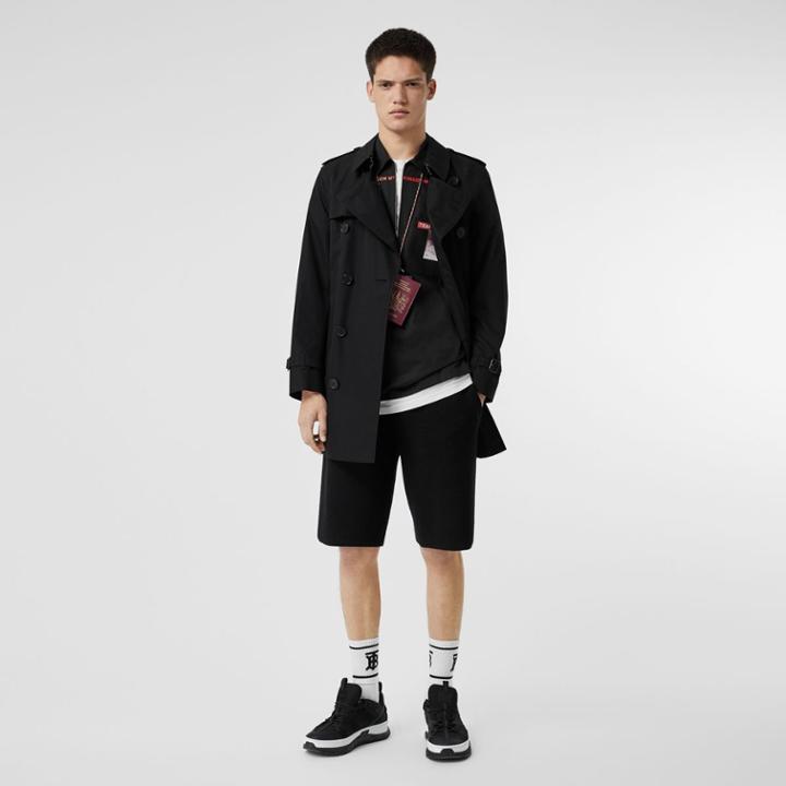 Burberry Burberry Cotton Gabardine Trench Coat, Size: 40, Black