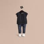 Burberry Burberry Pleat And Check Detail Cotton T-shirt, Size: 2y, Blue