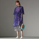Burberry Burberry Laminated Lace Cape Sleeve Dress, Size: 02