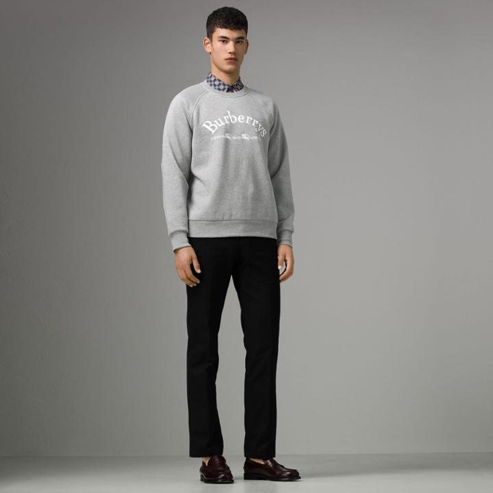 Burberry Burberry Embroidered Archive Logo Jersey Sweatshirt, Size: Xxxl
