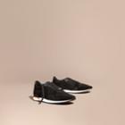 Burberry Burberry The Field Sneaker In Suede And Mesh, Size: 42, Black