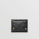 Burberry Burberry Small Monogram Leather Folding Wallet, Black