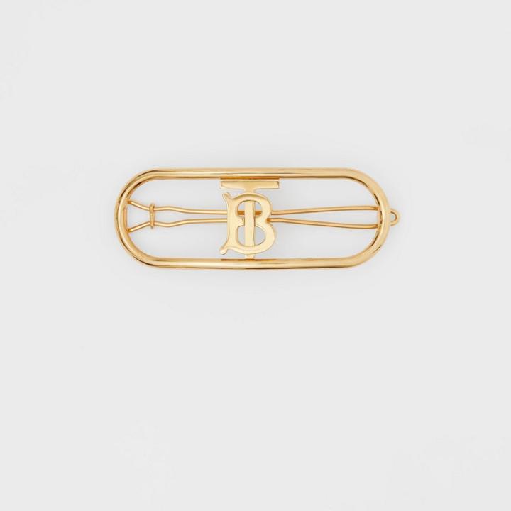 Burberry Burberry Gold-plated Monogram Motif Hair Clip