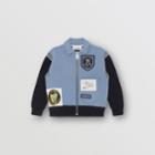 Burberry Burberry Childrens Patch Detail Merino Wool Blend Varsity Jacket, Size: 8y, Blue