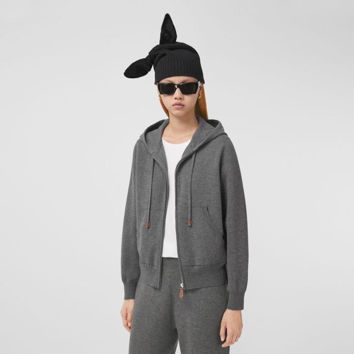 Burberry Burberry Monogram Motif Cashmere Cotton Hooded Top