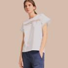 Burberry Burberry Lace Detail Cotton T-shirt, White