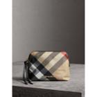 Burberry Burberry Medium Zip-top Check Technical Pouch, Brown