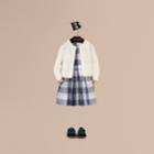 Burberry Burberry Check Cuff Cotton Knit Cardigan, Size: 14y, White