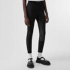 Burberry Burberry Lambskin Panel Stretch Crepe Jersey Trousers, Size: 06, Black