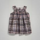 Burberry Burberry Gathered Scribble Check Print Silk Dress, Size: 2y