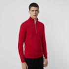 Burberry Burberry Rib Knit Cashmere Half-zip Sweater, Red