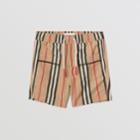 Burberry Burberry Childrens Icon Stripe Cotton Poplin Shorts, Size: 2y, Archive Beige