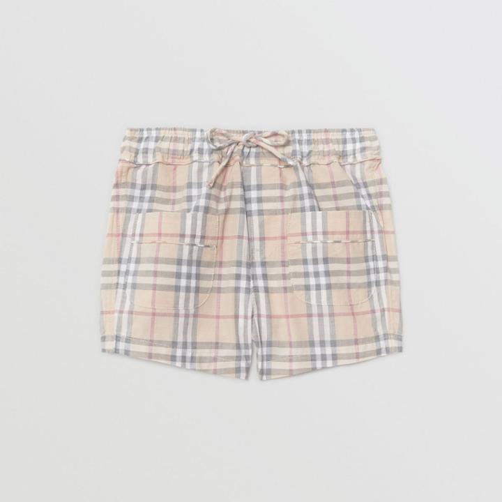 Burberry Burberry Childrens Check Cotton Shorts, Size: 12m, Pale Stone