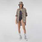 Burberry Burberry Monogram Print Cotton Poplin Oversized Shirt, Size: 04, Beige