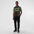 Burberry Burberry Short-sleeve Check Stretch Cotton Shirt, Green