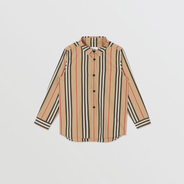 Burberry Burberry Childrens Icon Stripe Cotton Poplin Shirt, Size: 14y, Beige