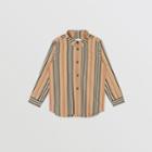 Burberry Burberry Childrens Icon Stripe Cotton Poplin Shirt, Size: 14y, Beige
