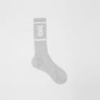 Burberry Burberry Monogram Motif Intarsia Socks, Size: L, Grey