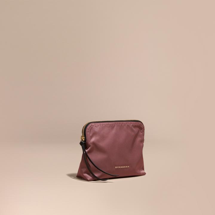 Burberry Burberry Zip-top Technical Nylon Pouch, Pink