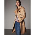 Burberry Burberry Sandringham Fit Cashmere Trench Coat, Size: 06, Brown