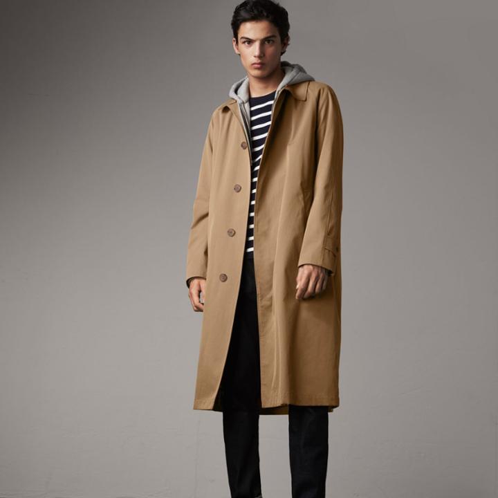 Burberry Burberry Cotton Gabardine Car Coat, Size: 42, Beige