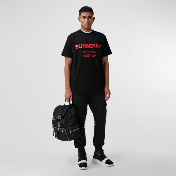 Burberry Burberry Horseferry Print Cotton T-shirt, Size: M, Black