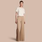 Burberry Burberry Lace Detail Linen T-shirt, Size: M, White