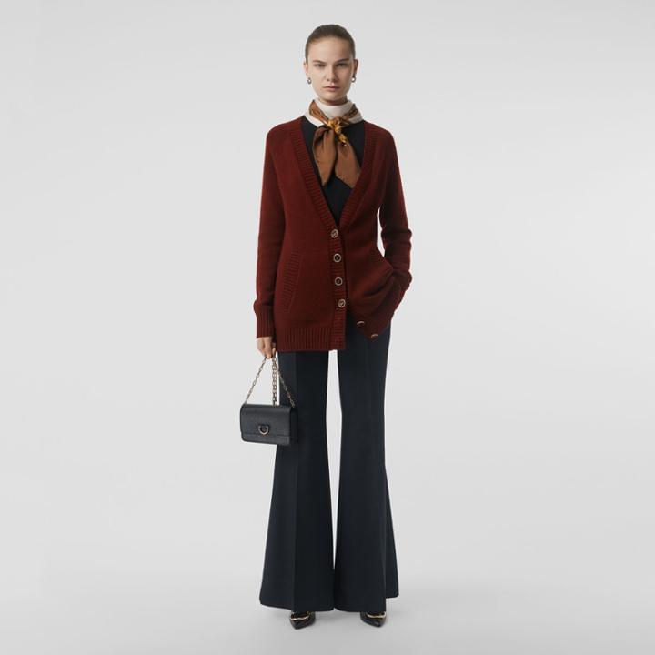 Burberry Burberry Logo Button Cashmere Cardigan, Brown