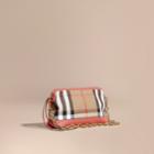 Burberry Burberry House Check And Leather Clutch Bag, Red