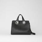 Burberry Burberry The Leather Crest Grommet Detail Tote, Black