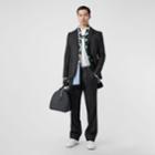 Burberry Burberry Slim Fit Zip Detail Linen Blend Tailored Jacket, Size: 34r, Black