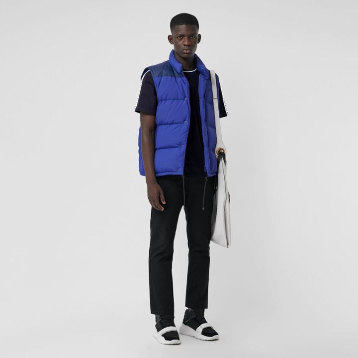 Burberry Burberry Tape Detail Cotton T-shirt, Blue