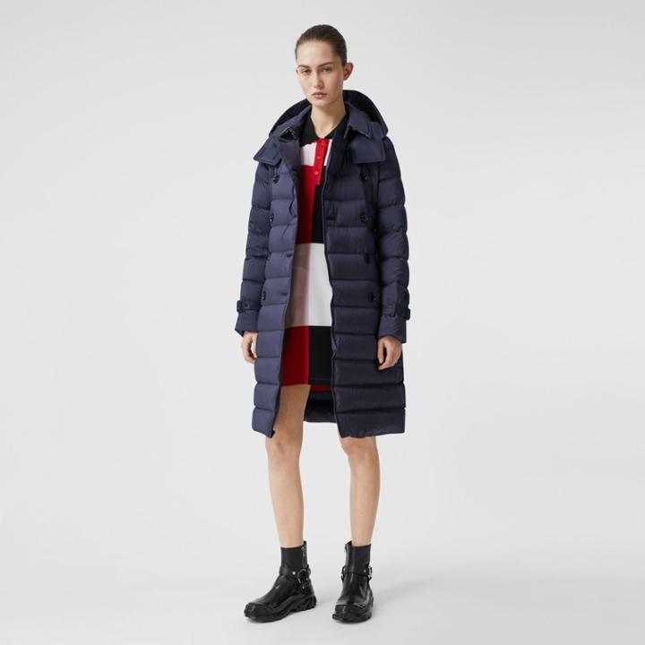 Burberry Burberry Detachable Hood Down-filled Coat, Size: Xl, Blue