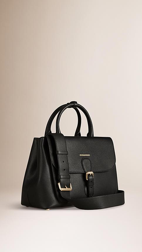 Burberry The Medium Saddle Bag In Grainy Bonded Leather