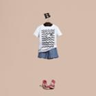 Burberry Burberry Waves And Eye Graphic Print Cotton T-shirt, Size: 14y, White