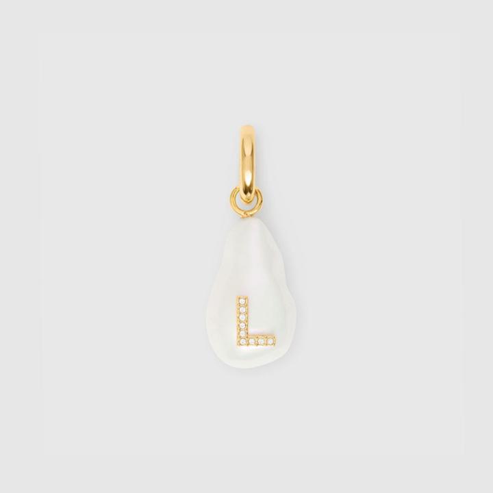 Burberry Burberry 'l' Crystal And Resin Pearl Letter Charm - Online Exclusive