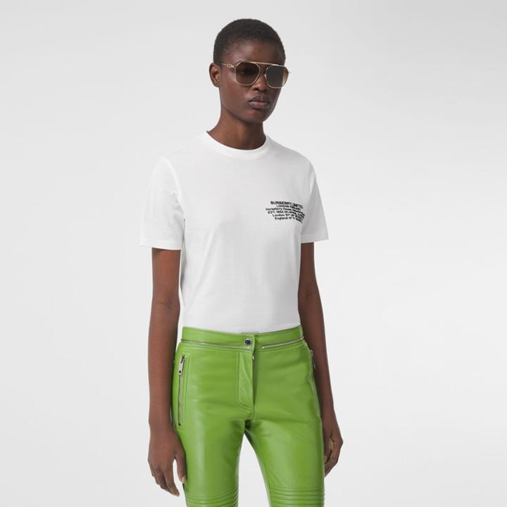 Burberry Burberry Location Print Cotton T-shirt, Size: Xs