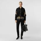 Burberry Burberry Scarf Detail Cotton Gabardine Harrington Jacket, Size: 00, Black